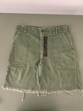 Upcycled U.S. Air Force Fatigue Skirt with Frayed Hem